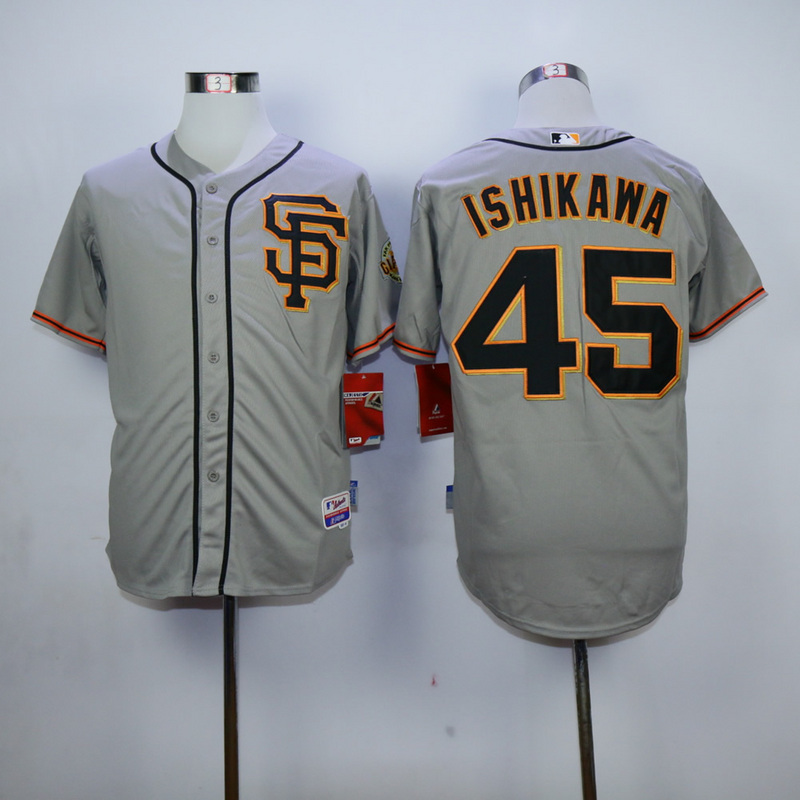 Men San Francisco Giants 45 Ishikawa Grey MLB Jerseys